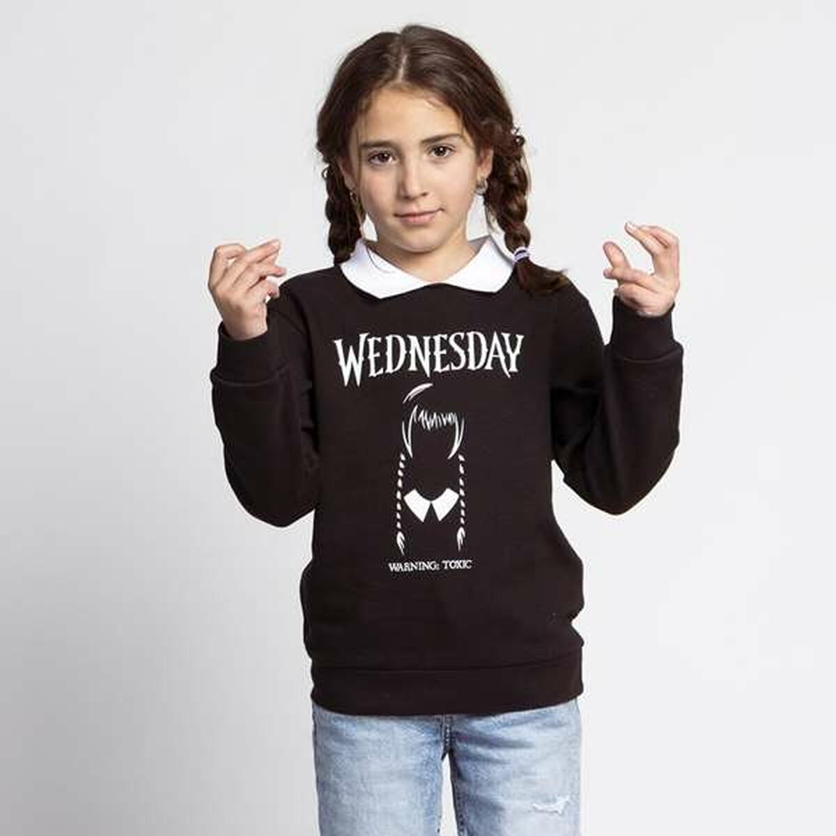 Camisola Infantil Wednesday Cinzento escuro